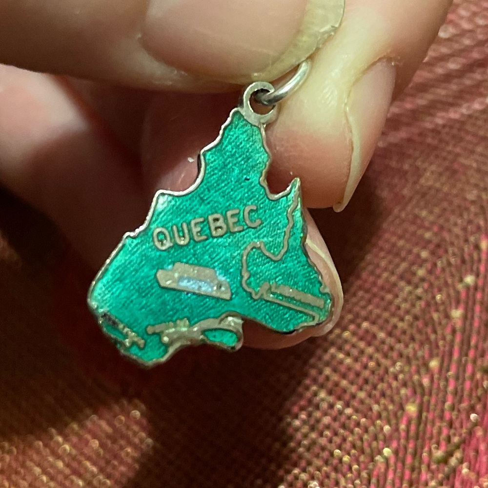 Vintage 70’s Sterling Silver Quebec Province Bracelet Charm or Pendant